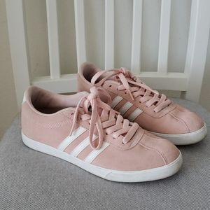 Adidas pink neo courtset sneakers